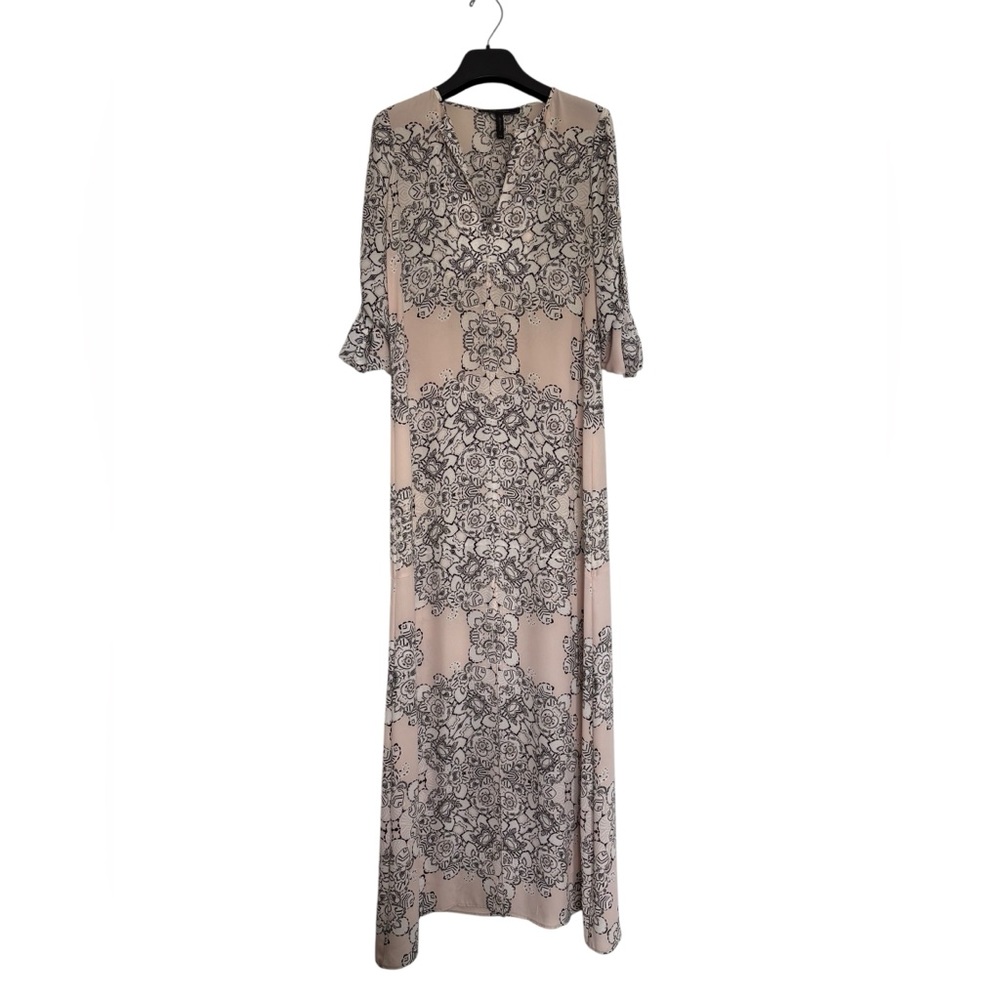 BCBGMaxAzria Dusty Pink and Cream Maxi Dress